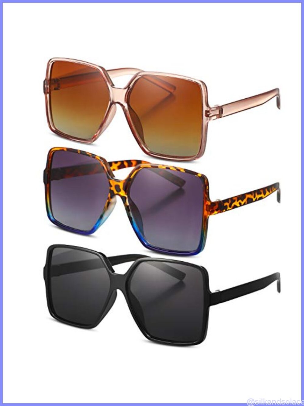 Oversized Square Sunglasses Polarized UV Protection Full Frame Retro